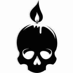 skull with a candle burning on top 1 - 2D/3D Wall Art STL+SVG For CNC Router, Plasma, Waterjet, Laser & 3D Printer