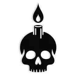 skull with a candle melting on top 2 - 2D/3D Wall Art STL+SVG For CNC Router, Plasma, Waterjet, Laser & 3D Printer