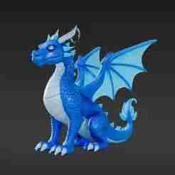 Sleek Ice Dragon Keychain 3D Print Model - Arctic Crystal Dragon Keyring Charm