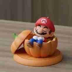 Sleeping Mario in Pumpkin - Cute 3D Print STL Figurine