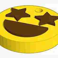 Smiley face keychain with stars