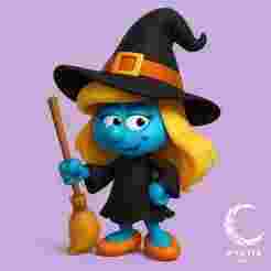 Smurfette Witch Halloween 🎃 | Chibi Cartoon 3D Special Edition