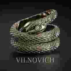 SNAKE RING WITH STONE 3D print model