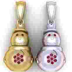 Snowman Gold Pendant – 3D Printable Model