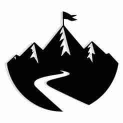 snowy mountain with a trail leading to a tiny flag at the summit 2 - 2D/3D Wall Art STL+SVG For CNC Router, Plasma, Waterjet, Laser & 3D Printer