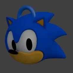 Sonic Head Keychain - Chibi Hedgehog Style - Sonic the Hedgehog - Ready to Print