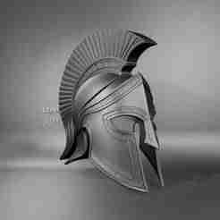 Spartan Helmet with Greek Ornament Details