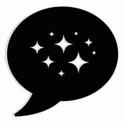 speech bubble with stars inside 1 - 2D/3D Wall Art STL+SVG For CNC Router, Plasma, Waterjet, Laser & 3D Printer