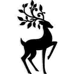 spirit deer with antlers forming delicate vines 2 - 2D/3D Wall Art STL+SVG For CNC Router, Plasma, Waterjet, Laser & 3D Printer