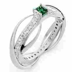 Square Emerald Cut Waves and Rocks Ring 3D print model