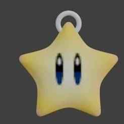 Starman Keychain - Super Mario Invincibility Power-Up - Super Mario - Ready to Print