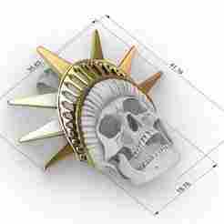 Statue of Liberty Skull Pendant – Detailed 3D STL Model for CNC & 3D Printing