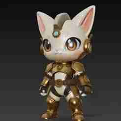 Steampunk Mew – Chibi Cat Mech Explorer