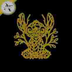 Stitch - Silhouette - 2D Wall Art Decor