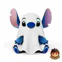 Stitch Ghost Costume - Chibi Style 3D Model | Halloween Edition | Full & Separated Parts (10cm)