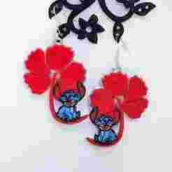 Stitch Hibiscus Earrings