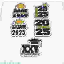 STL PACK 5 KEYCHAINS "EGRESADOS 2025" KEYCHAIN GRADUATION