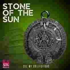 Stone of the Sun Amulet STL – Aztec Calendar Pendant