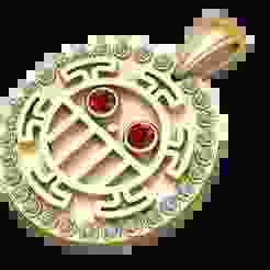 stunning round gold pendant