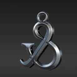 Stylized Ampersand Bag Charm - Durable 3D Printable Fantasy Token