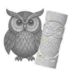 Stylized Owl | Debossed Roller for Clay | Woodland Animal 3D Print Design
