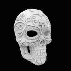 Sugar Skull Mask Dia de Muertos 3D Printable Model