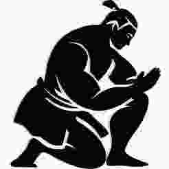 sumo wrestler kneeling in a calm pose 2 - 2D/3D Wall Art STL+SVG For CNC Router, Plasma, Waterjet, Laser & 3D Printer