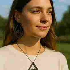 Sunflower pendant or earrings