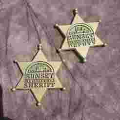 Sunset Sarsaparilla Deputy and Sheriff Badge STLs
