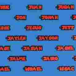 Super Mario Style Keychain Pack - 2000 USA Names STL