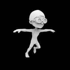 Swimmer Cartoon Character 3D Printable Model