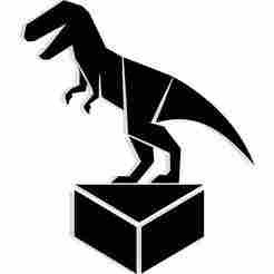 T-Rex standing atop a geometric cube 2 - 2D/3D Wall Art STL+SVG For CNC Router, Plasma, Waterjet, Laser & 3D Printer