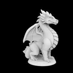 Tabletop Miniature Dragon Statue 3D Printable Model