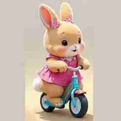 ternurin bunny on a bicycle, decoration