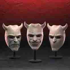 The Black Phone Movie The Grabber 2 Part Mask 3 Styles Frown Smile Mouthless STL