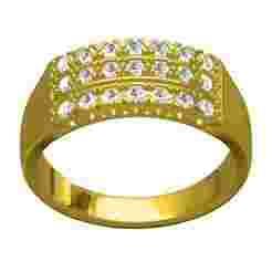 Three Row Round Diamond Engagement Ring