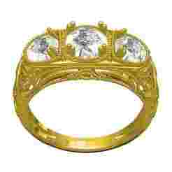 Three Stone Art Deco Ring 2