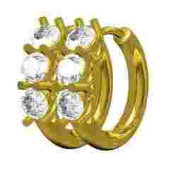 Three Stone Hoop Earring