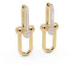 Tiffany HardWear Large Link Earrings Pavé Diamonds
