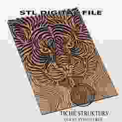 Tiger Head – Geometric Line Art Relief – 3D STL Model for CNC Carving, Digital Download