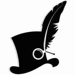 top hat with a feather and monocle 1 - 2D/3D Wall Art STL+SVG For CNC Router, Plasma, Waterjet, Laser & 3D Printer