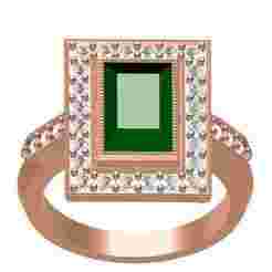 Tourmaline Stone Squre Halo Engagement Ring