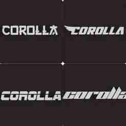 Toyota Corolla Car Decal Kit - 4 Font Styles (Kosmos, Sport, American, Japanese) | 3D Printable