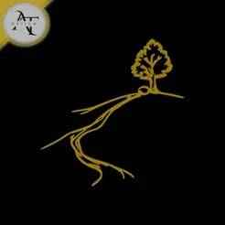 Tree and river - Line Art - 2D Wall Art Decor