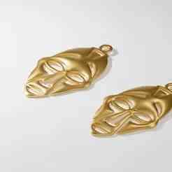 Tribal Mask Pendant Jewelry Art for 3D Print and Laser Cut