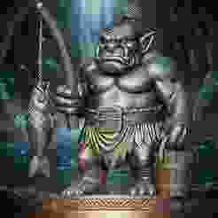 Tribal Troll Fisher – 3D Printable Fantasy Miniature