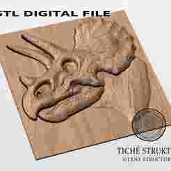 Triceratops Dinosaur Skull – Prehistoric Relief – 3D STL Model