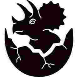 Triceratops head emerging from a cracked egg - 2D/3D Wall Art STL+SVG For CNC Router, Plasma, Waterjet, Laser & 3D Printer