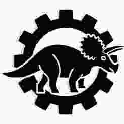 Triceratops walking inside a gear 2 - 2D/3D Wall Art STL+SVG For CNC Router, Plasma, Waterjet, Laser & 3D Printer