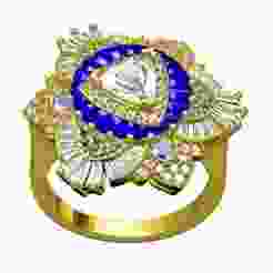Trillion Cut Multi Diamond Cocktail Ring